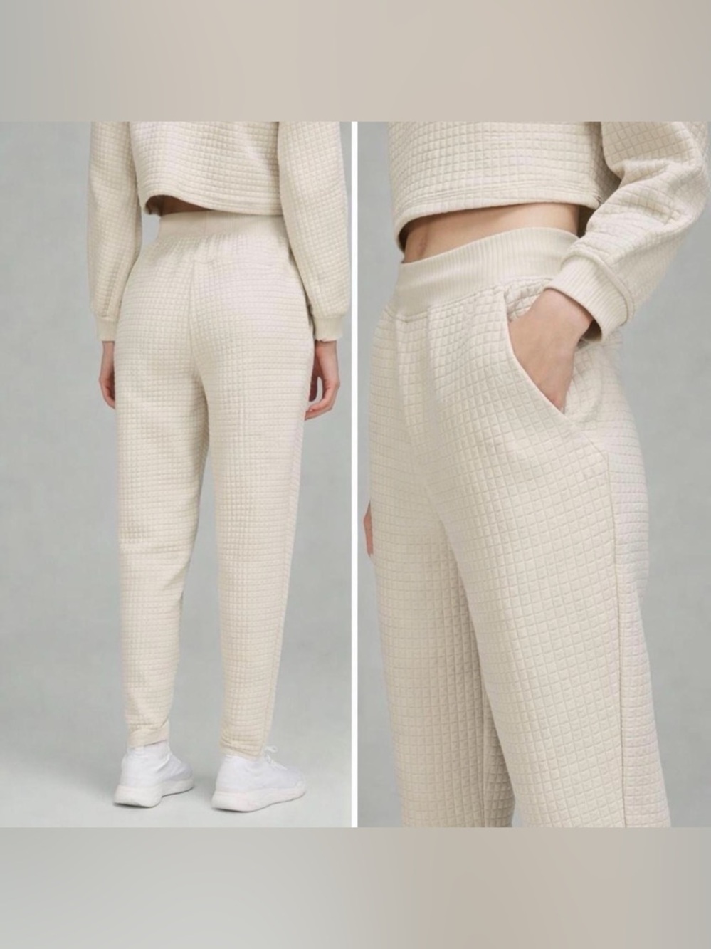 ✨ Lululemon Lab Textured Grid Jogger 28” Bone Size 4 High Rise ✨